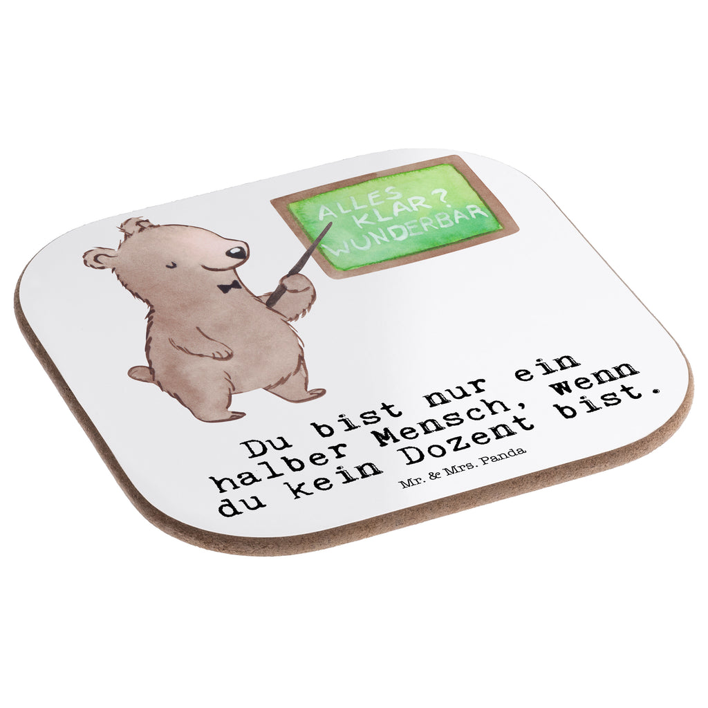 Quadratische Untersetzer Dozent mit Herz Bierdeckel, Glasuntersetzer, Untersetzer Gläser, Getränkeuntersetzer, Beruf, Ausbildung, Jubiläum, Abschied, Rente, Kollege, Kollegin, Geschenk, Schenken, Arbeitskollege, Mitarbeiter, Firma, Danke, Dankeschön, Dozent, Professor, Universität, Vorlesung, Tutor, Akademiker, Uni, Unterricht