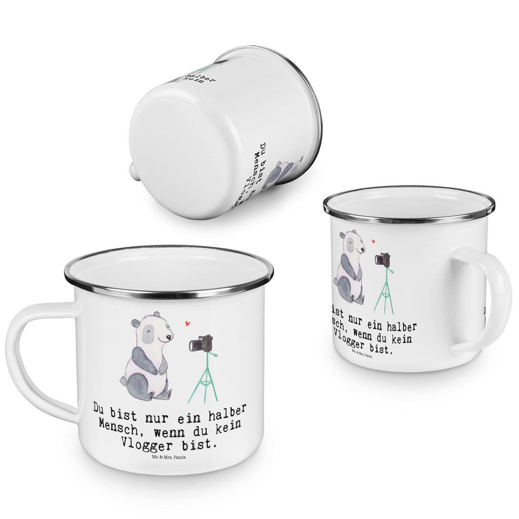 Camping Emaille Tasse Vlogger mit Herz Campingtasse, Trinkbecher, Metalltasse, Outdoor Tasse, Emaille Trinkbecher, Blechtasse Outdoor, Emaille Campingbecher, Edelstahl Trinkbecher, Metalltasse für Camping, Kaffee Blechtasse, Camping Tasse Metall, Beruf, Ausbildung, Jubiläum, Abschied, Rente, Kollege, Kollegin, Geschenk, Schenken, Arbeitskollege, Mitarbeiter, Firma, Danke, Dankeschön