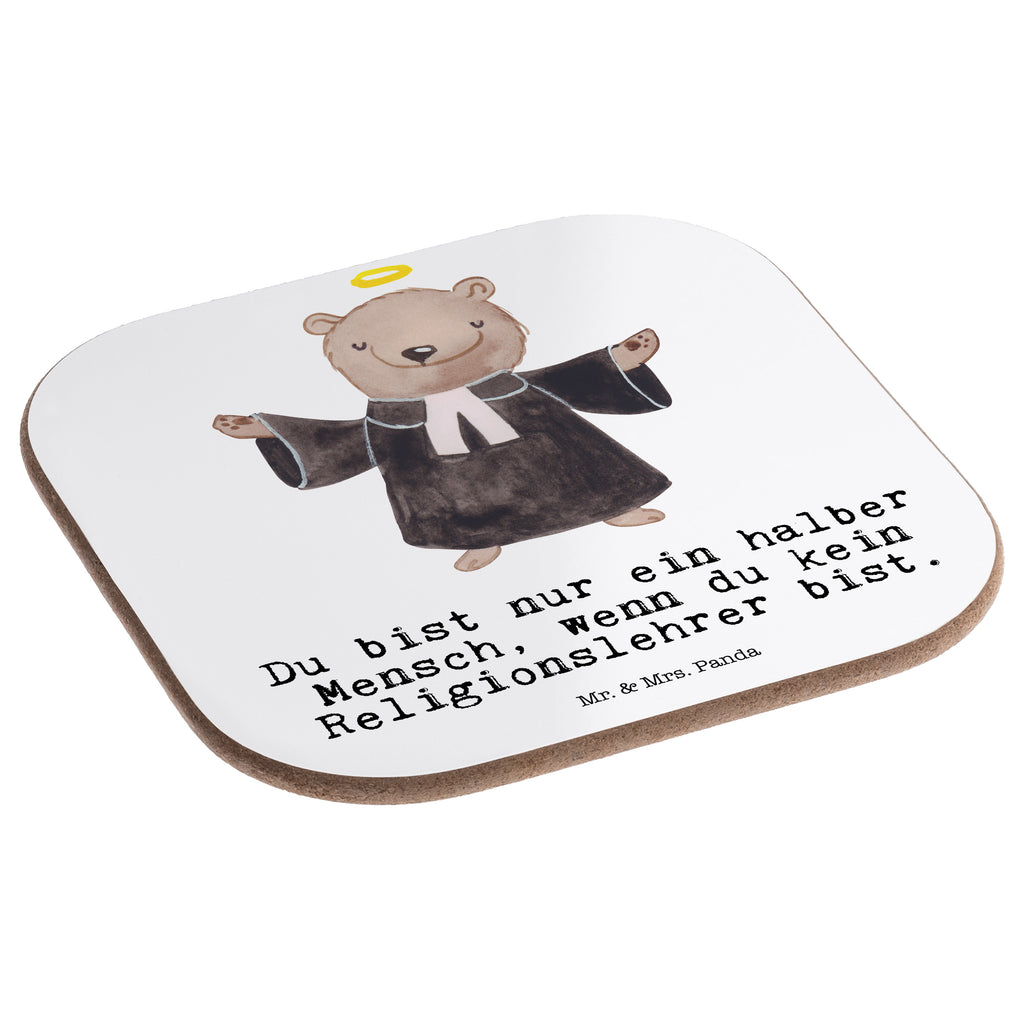 Quadratische Untersetzer Religionslehrer mit Herz Bierdeckel, Glasuntersetzer, Untersetzer Gläser, Getränkeuntersetzer, Beruf, Ausbildung, Jubiläum, Abschied, Rente, Kollege, Kollegin, Geschenk, Schenken, Arbeitskollege, Mitarbeiter, Firma, Danke, Dankeschön, Religionslehrer, Reli Lehrer, Schule, Grundschule