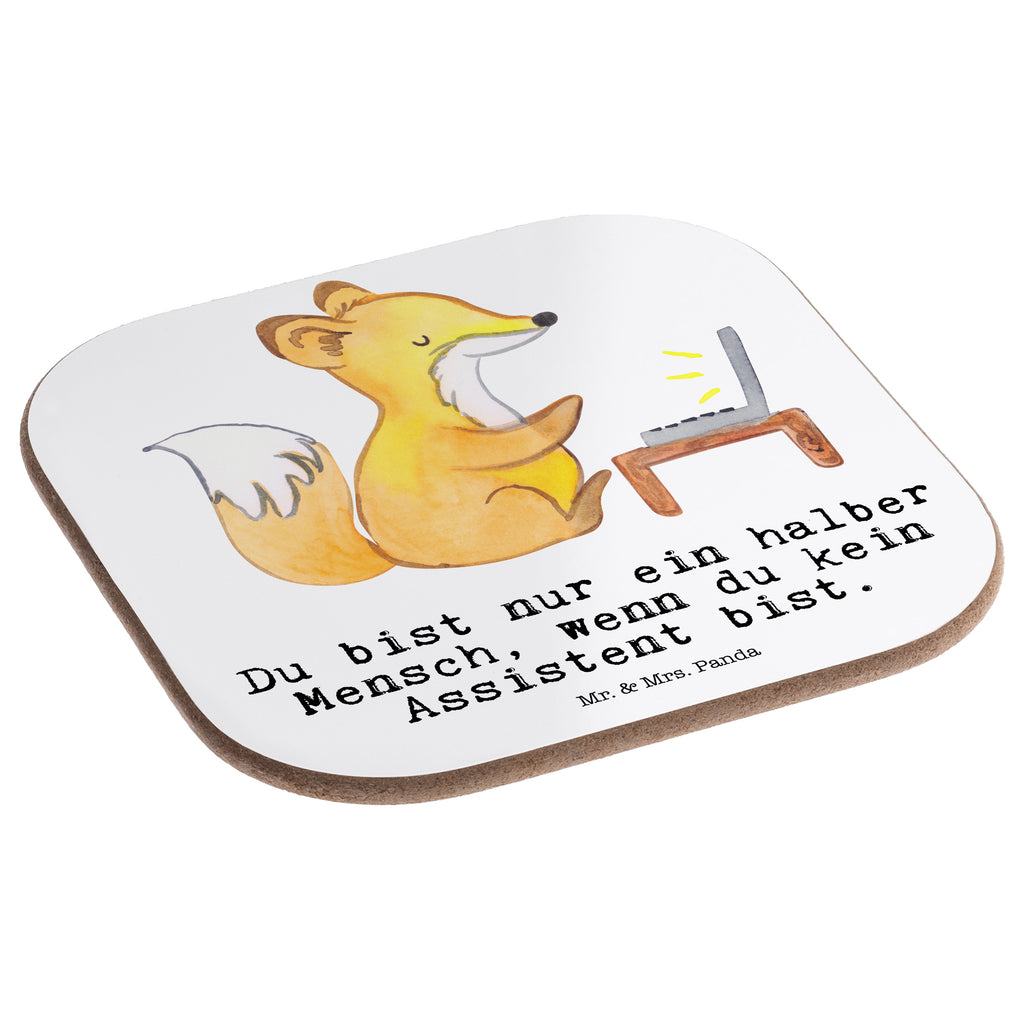 Quadratische Untersetzer Assistent mit Herz Bierdeckel, Glasuntersetzer, Untersetzer Gläser, Getränkeuntersetzer, Beruf, Ausbildung, Jubiläum, Abschied, Rente, Kollege, Kollegin, Geschenk, Schenken, Arbeitskollege, Mitarbeiter, Firma, Danke, Dankeschön