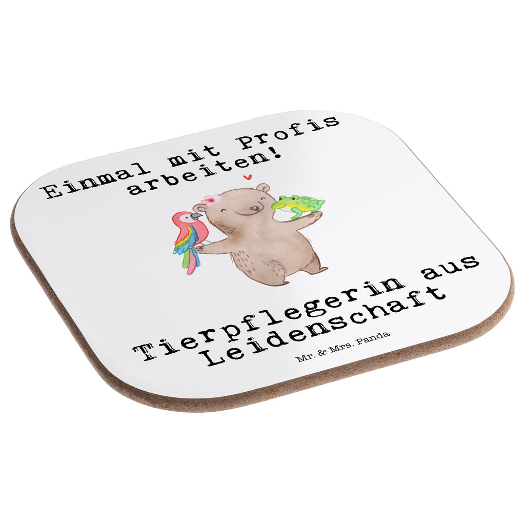 Quadratische Untersetzer Tierpflegerin aus Leidenschaft Bierdeckel, Glasuntersetzer, Untersetzer Gläser, Getränkeuntersetzer, Beruf, Ausbildung, Jubiläum, Abschied, Rente, Kollege, Kollegin, Geschenk, Schenken, Arbeitskollege, Mitarbeiter, Firma, Danke, Dankeschön