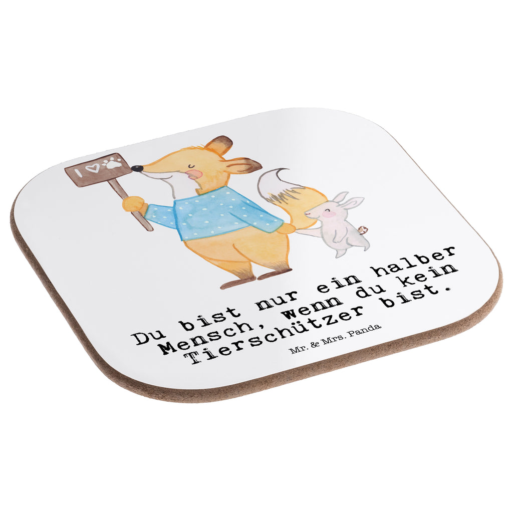 Quadratische Untersetzer Tierschützer mit Herz Bierdeckel, Glasuntersetzer, Untersetzer Gläser, Getränkeuntersetzer, Beruf, Ausbildung, Jubiläum, Abschied, Rente, Kollege, Kollegin, Geschenk, Schenken, Arbeitskollege, Mitarbeiter, Firma, Danke, Dankeschön