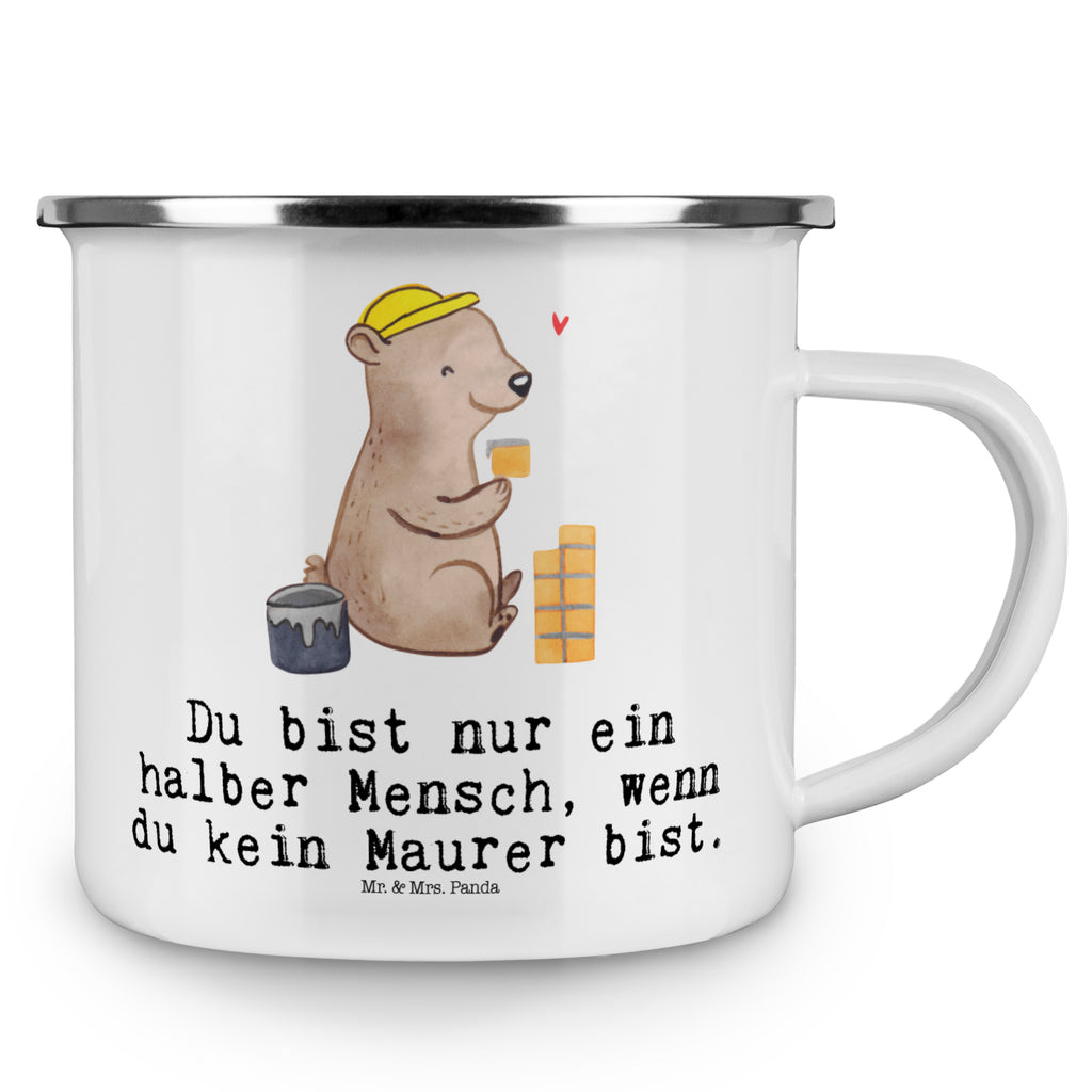 Camping Emaille Tasse Maurer mit Herz Campingtasse, Trinkbecher, Metalltasse, Outdoor Tasse, Emaille Trinkbecher, Blechtasse Outdoor, Emaille Campingbecher, Edelstahl Trinkbecher, Metalltasse für Camping, Kaffee Blechtasse, Camping Tasse Metall, Beruf, Ausbildung, Jubiläum, Abschied, Rente, Kollege, Kollegin, Geschenk, Schenken, Arbeitskollege, Mitarbeiter, Firma, Danke, Dankeschön, Maurer, Maurermeister, Gesellenprüfung, Handwerker, Maurerbetrieb