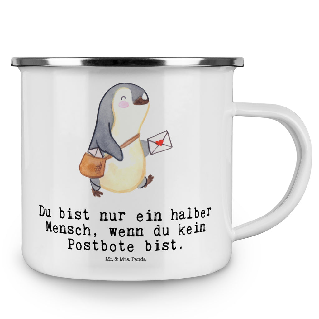 Camping Emaille Tasse Postbote mit Herz Campingtasse, Trinkbecher, Metalltasse, Outdoor Tasse, Emaille Trinkbecher, Blechtasse Outdoor, Emaille Campingbecher, Edelstahl Trinkbecher, Metalltasse für Camping, Kaffee Blechtasse, Camping Tasse Metall, Beruf, Ausbildung, Jubiläum, Abschied, Rente, Kollege, Kollegin, Geschenk, Schenken, Arbeitskollege, Mitarbeiter, Firma, Danke, Dankeschön, Postbote, Briefzusteller, Briefträger, Postler
