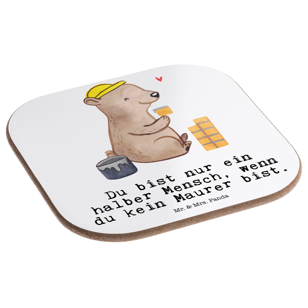 Quadratische Untersetzer Maurer mit Herz Bierdeckel, Glasuntersetzer, Untersetzer Gläser, Getränkeuntersetzer, Beruf, Ausbildung, Jubiläum, Abschied, Rente, Kollege, Kollegin, Geschenk, Schenken, Arbeitskollege, Mitarbeiter, Firma, Danke, Dankeschön, Maurer, Maurermeister, Gesellenprüfung, Handwerker, Maurerbetrieb