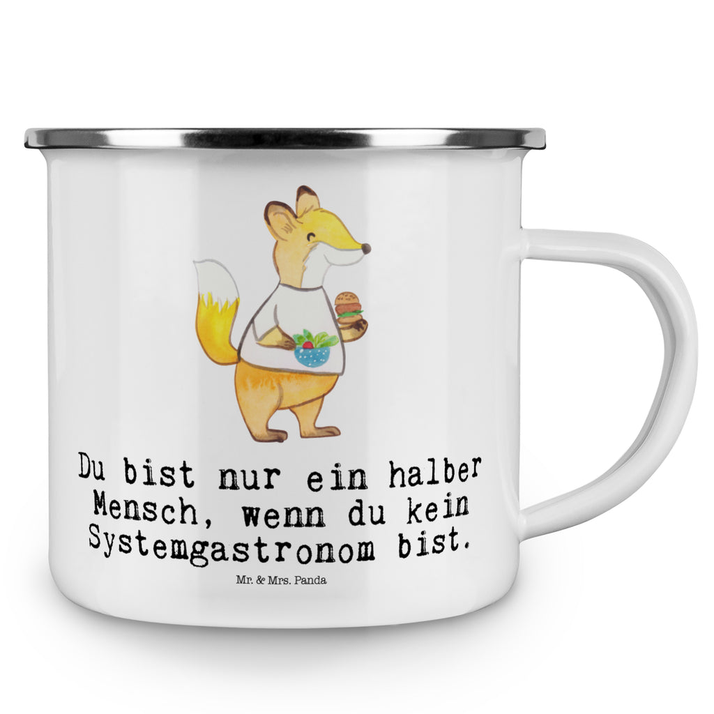 Camping Emaille Tasse Systemgastronom mit Herz Campingtasse, Trinkbecher, Metalltasse, Outdoor Tasse, Emaille Trinkbecher, Blechtasse Outdoor, Emaille Campingbecher, Edelstahl Trinkbecher, Metalltasse für Camping, Kaffee Blechtasse, Camping Tasse Metall, Beruf, Ausbildung, Jubiläum, Abschied, Rente, Kollege, Kollegin, Geschenk, Schenken, Arbeitskollege, Mitarbeiter, Firma, Danke, Dankeschön