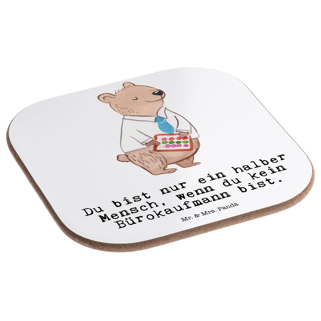 Quadratische Untersetzer Bürokaufmann mit Herz Bierdeckel, Glasuntersetzer, Untersetzer Gläser, Getränkeuntersetzer, Beruf, Ausbildung, Jubiläum, Abschied, Rente, Kollege, Kollegin, Geschenk, Schenken, Arbeitskollege, Mitarbeiter, Firma, Danke, Dankeschön, Bürokaufmann, Kaufmann für Büromanagement