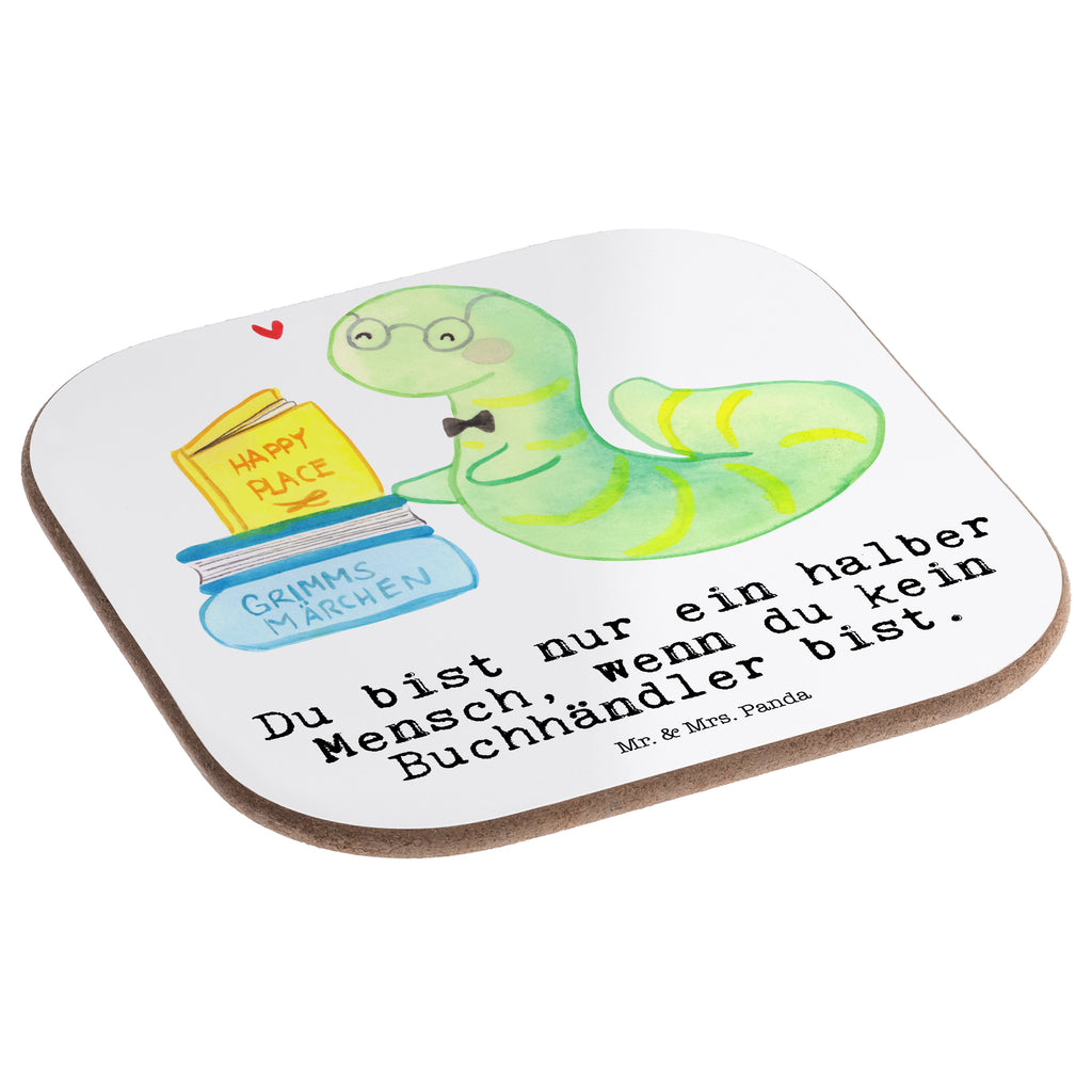 Quadratische Untersetzer Buchhändler mit Herz Bierdeckel, Glasuntersetzer, Untersetzer Gläser, Getränkeuntersetzer, Beruf, Ausbildung, Jubiläum, Abschied, Rente, Kollege, Kollegin, Geschenk, Schenken, Arbeitskollege, Mitarbeiter, Firma, Danke, Dankeschön, Buchhändler, Buchhandlung, Buchverkäufer, Bibliothekar, Bücherwurm