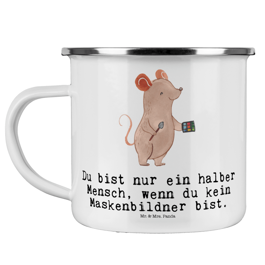 Camping Emaille Tasse Maskenbildner mit Herz Campingtasse, Trinkbecher, Metalltasse, Outdoor Tasse, Emaille Trinkbecher, Blechtasse Outdoor, Emaille Campingbecher, Edelstahl Trinkbecher, Metalltasse für Camping, Kaffee Blechtasse, Camping Tasse Metall, Beruf, Ausbildung, Jubiläum, Abschied, Rente, Kollege, Kollegin, Geschenk, Schenken, Arbeitskollege, Mitarbeiter, Firma, Danke, Dankeschön, Kosmetiker, Make Up Artist, Maskenbildner, Visagist, Beauty Salon, Kosmetikstudio, Eröffnung