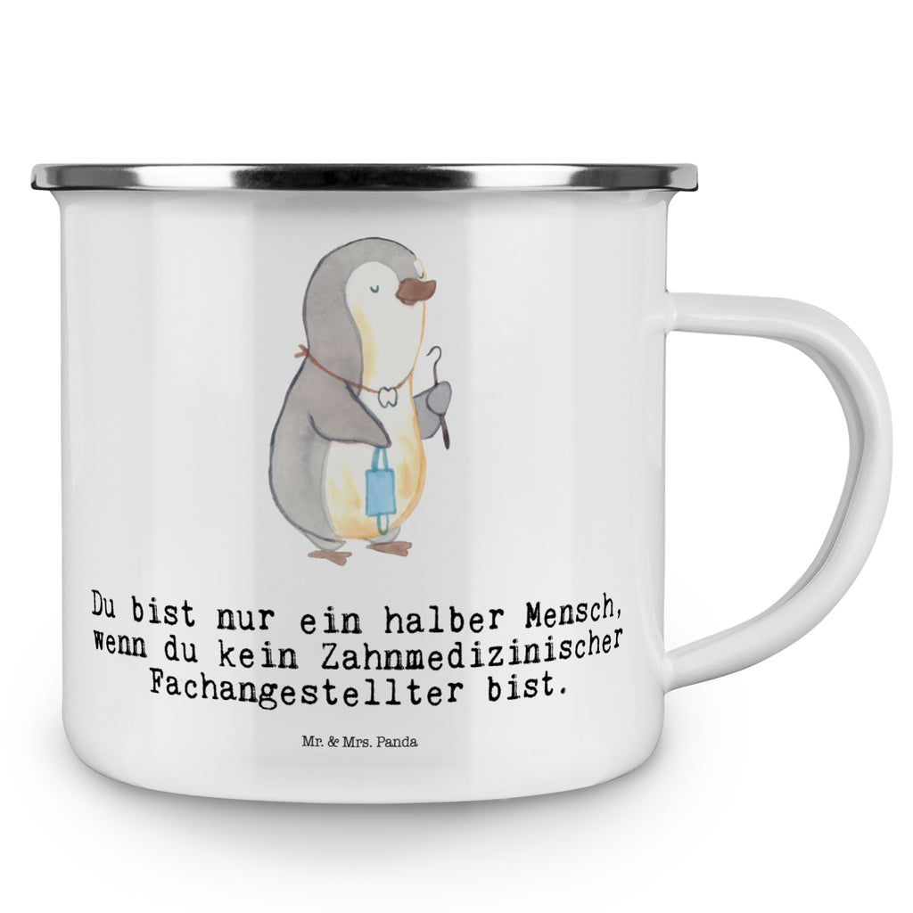 Camping Emaille Tasse Zahnmedizinischer Fachangestellter mit Herz Campingtasse, Trinkbecher, Metalltasse, Outdoor Tasse, Emaille Trinkbecher, Blechtasse Outdoor, Emaille Campingbecher, Edelstahl Trinkbecher, Metalltasse für Camping, Kaffee Blechtasse, Camping Tasse Metall, Beruf, Ausbildung, Jubiläum, Abschied, Rente, Kollege, Kollegin, Geschenk, Schenken, Arbeitskollege, Mitarbeiter, Firma, Danke, Dankeschön