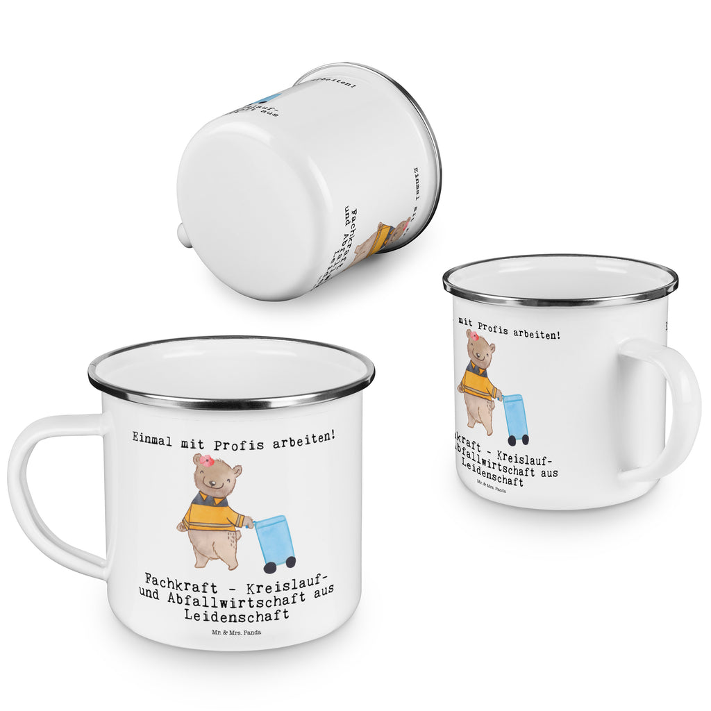Camping Emaille Tasse Fachkraft - Kreislauf- und Abfallwirtschaft aus Leidenschaft Campingtasse, Trinkbecher, Metalltasse, Outdoor Tasse, Emaille Trinkbecher, Blechtasse Outdoor, Emaille Campingbecher, Edelstahl Trinkbecher, Metalltasse für Camping, Kaffee Blechtasse, Camping Tasse Metall, Beruf, Ausbildung, Jubiläum, Abschied, Rente, Kollege, Kollegin, Geschenk, Schenken, Arbeitskollege, Mitarbeiter, Firma, Danke, Dankeschön, Müllwerker, Fachkraft Kreislauf- und Abfallwirtschaft, Müllentsorger, Kehrichtmann, Müllmann, Müllfahrer