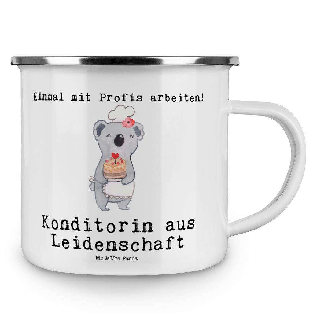 Camping Emaille Tasse Konditorin aus Leidenschaft Campingtasse, Trinkbecher, Metalltasse, Outdoor Tasse, Emaille Trinkbecher, Blechtasse Outdoor, Emaille Campingbecher, Edelstahl Trinkbecher, Metalltasse für Camping, Kaffee Blechtasse, Camping Tasse Metall, Beruf, Ausbildung, Jubiläum, Abschied, Rente, Kollege, Kollegin, Geschenk, Schenken, Arbeitskollege, Mitarbeiter, Firma, Danke, Dankeschön, Konditorin, Kuchenbäckerin, Patissierin, Confiseurin, Bäckerin