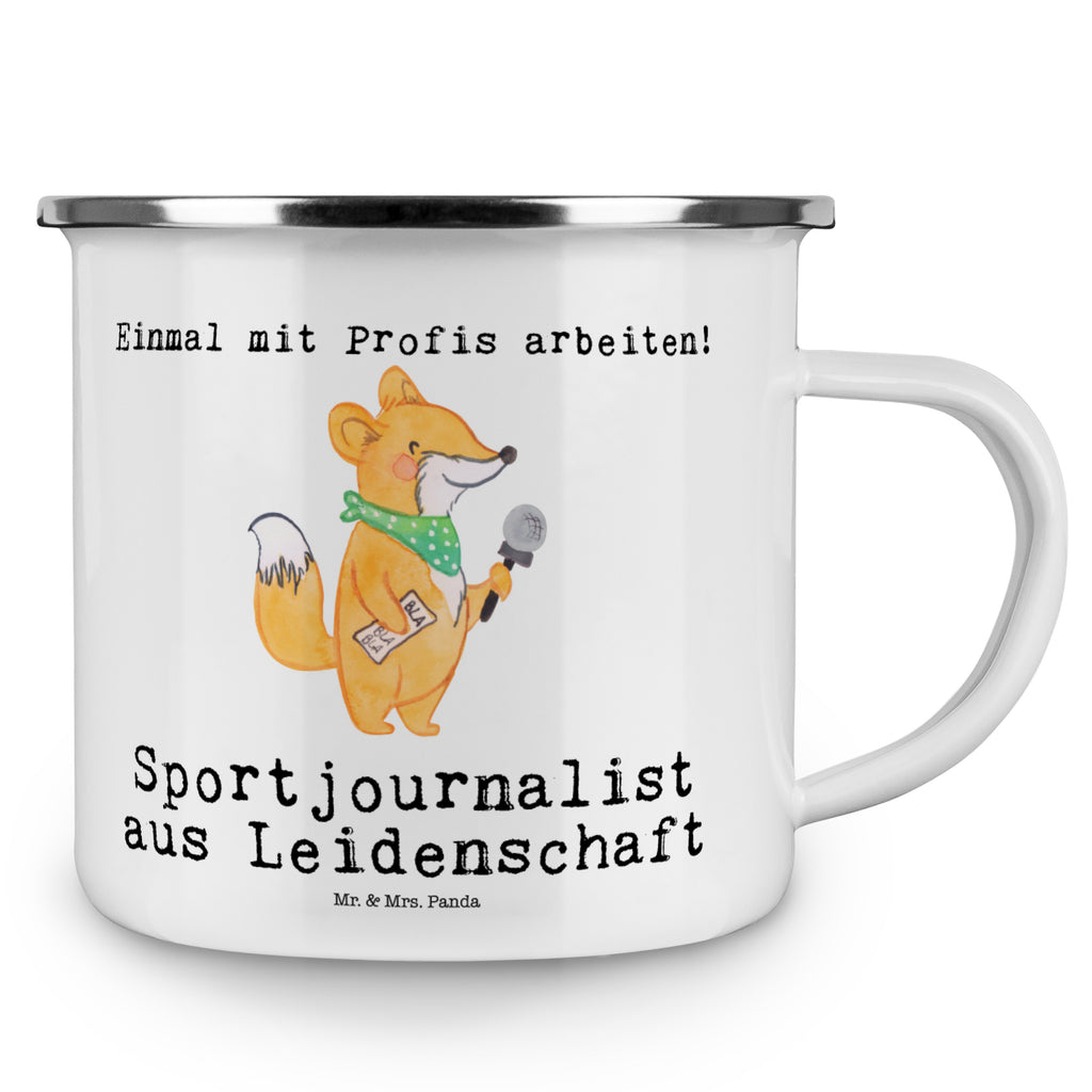 Camping Emaille Tasse Sportjournalist aus Leidenschaft Campingtasse, Trinkbecher, Metalltasse, Outdoor Tasse, Emaille Trinkbecher, Blechtasse Outdoor, Emaille Campingbecher, Edelstahl Trinkbecher, Metalltasse für Camping, Kaffee Blechtasse, Camping Tasse Metall, Beruf, Ausbildung, Jubiläum, Abschied, Rente, Kollege, Kollegin, Geschenk, Schenken, Arbeitskollege, Mitarbeiter, Firma, Danke, Dankeschön, Sportjournalist, Journalist, Reporter, Redakteur, Pressebüro, Studium