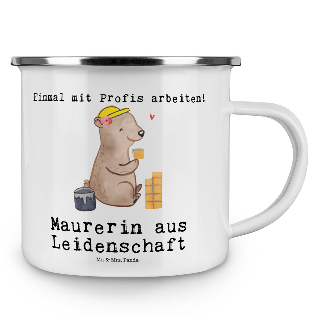 Camping Emaille Tasse Maurerin aus Leidenschaft Campingtasse, Trinkbecher, Metalltasse, Outdoor Tasse, Emaille Trinkbecher, Blechtasse Outdoor, Emaille Campingbecher, Edelstahl Trinkbecher, Metalltasse für Camping, Kaffee Blechtasse, Camping Tasse Metall, Beruf, Ausbildung, Jubiläum, Abschied, Rente, Kollege, Kollegin, Geschenk, Schenken, Arbeitskollege, Mitarbeiter, Firma, Danke, Dankeschön, Maurerin, Maurermeisterin, Gesellenprüfung, Handwerkerin, Maurerbetrieb
