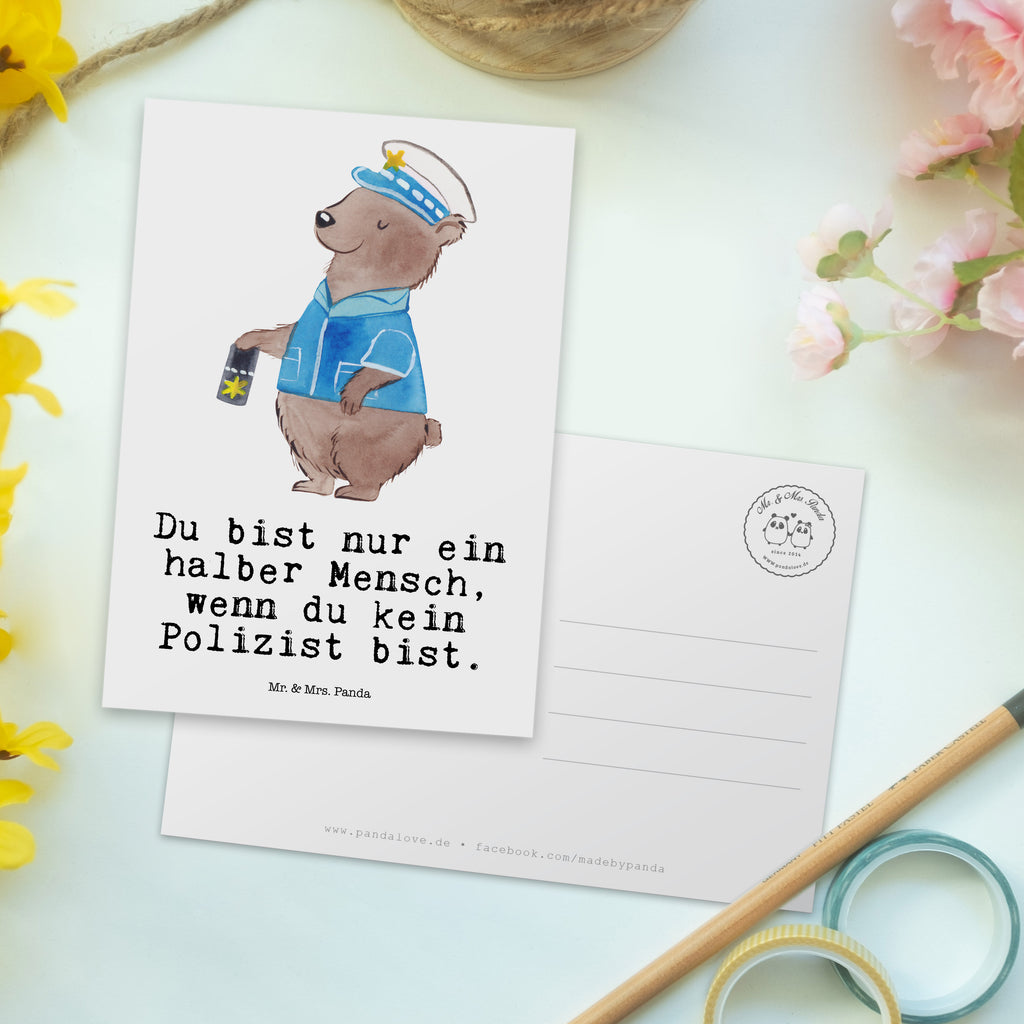 Postkarte Polizist mit Herz Geschenkkarte, Grußkarte, Karte, Einladung, Ansichtskarte, Geburtstagskarte, Einladungskarte, Dankeskarte, Beruf, Ausbildung, Jubiläum, Abschied, Rente, Kollege, Kollegin, Geschenk, Schenken, Arbeitskollege, Mitarbeiter, Firma, Danke, Dankeschön, Polizist, Polizeibeamter, Wachmann, Cop, Polizei, Studium