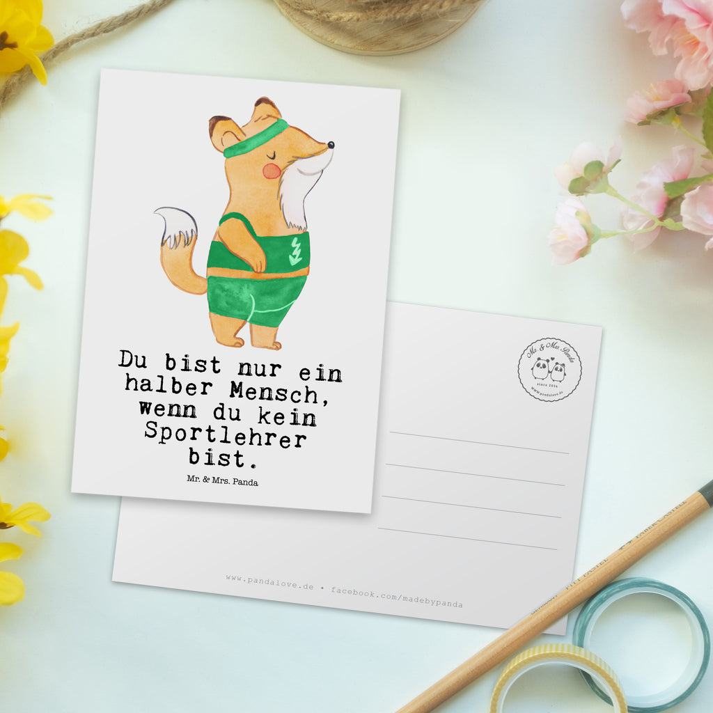 Postkarte Sportlehrer mit Herz Geschenkkarte, Grußkarte, Karte, Einladung, Ansichtskarte, Geburtstagskarte, Einladungskarte, Dankeskarte, Beruf, Ausbildung, Jubiläum, Abschied, Rente, Kollege, Kollegin, Geschenk, Schenken, Arbeitskollege, Mitarbeiter, Firma, Danke, Dankeschön