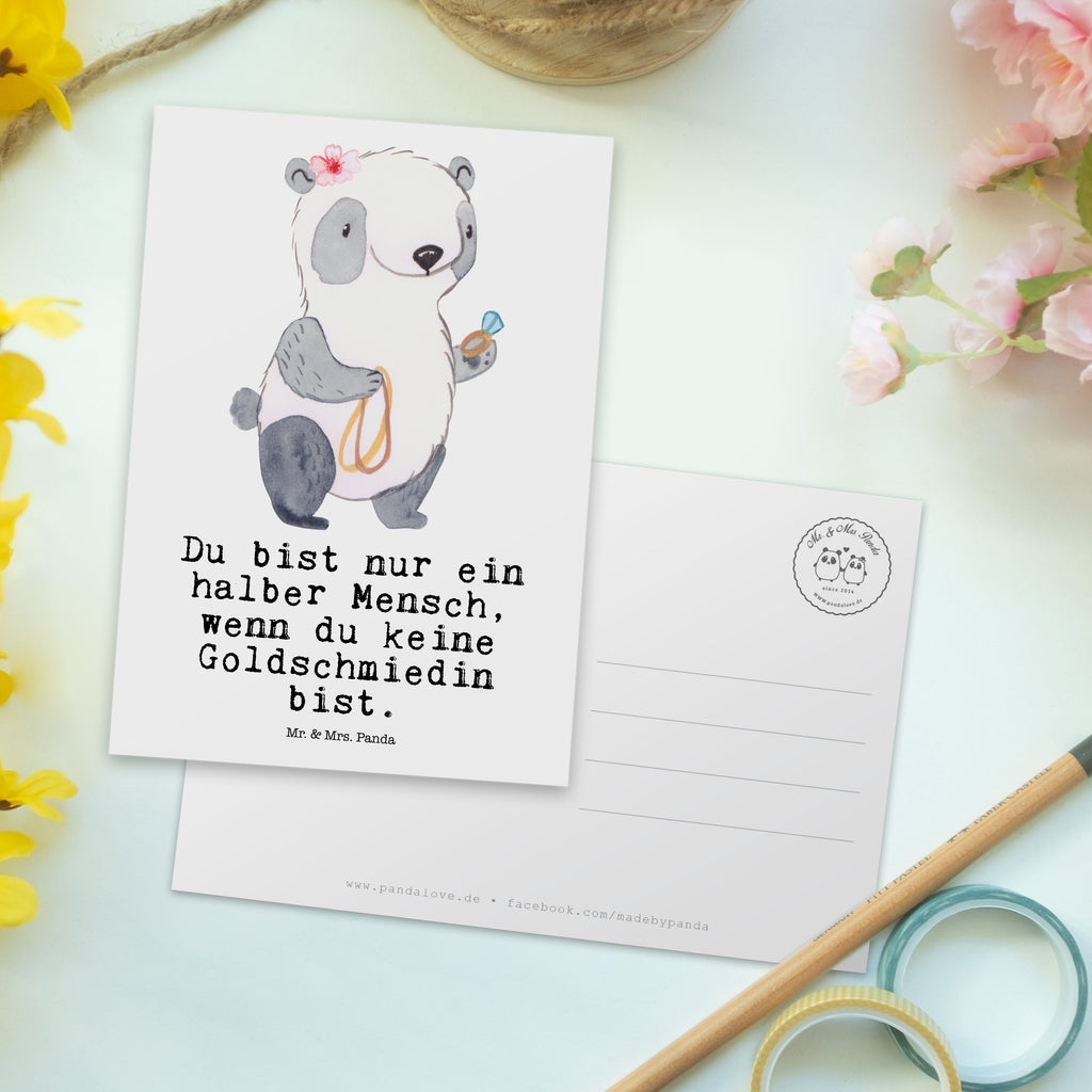 Postkarte Goldschmiedin mit Herz Geschenkkarte, Grußkarte, Karte, Einladung, Ansichtskarte, Geburtstagskarte, Einladungskarte, Dankeskarte, Beruf, Ausbildung, Jubiläum, Abschied, Rente, Kollege, Kollegin, Geschenk, Schenken, Arbeitskollege, Mitarbeiter, Firma, Danke, Dankeschön, Juwelierin, Goldschmiedin, Schmiedin, Schmuckwarenhändlerin, Schmuckgeschäft, Eröffnung