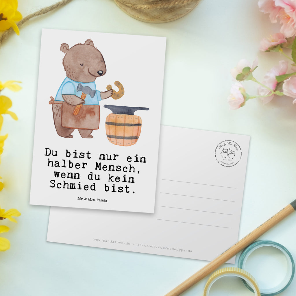 Postkarte Schmied mit Herz Geschenkkarte, Grußkarte, Karte, Einladung, Ansichtskarte, Geburtstagskarte, Einladungskarte, Dankeskarte, Beruf, Ausbildung, Jubiläum, Abschied, Rente, Kollege, Kollegin, Geschenk, Schenken, Arbeitskollege, Mitarbeiter, Firma, Danke, Dankeschön