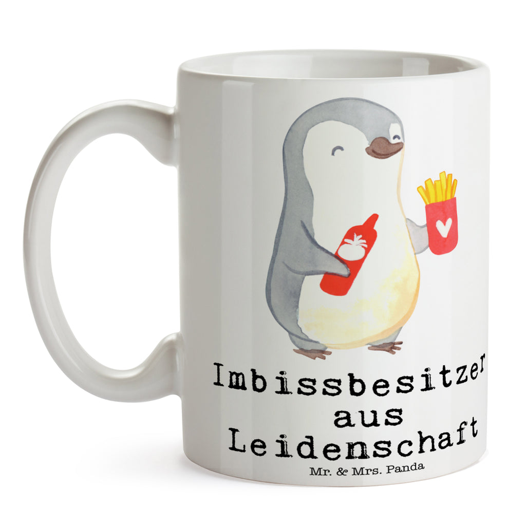Tasse Imbissbesitzer aus Leidenschaft Imbissbesitzer, Imbissverkäufer, Pommesverkäufer, Pommesliebe Becher, Kaffeetasse, Kaffeebecher, Tee, Frühstück, Büro  Beruf, Ausbildung, Jubiläum, Abschied, Rente, Kollege, Kollegin, Geschenk, Schenken, Arbeitskollege, Mitarbeiter, Firma, Danke, Dankeschön