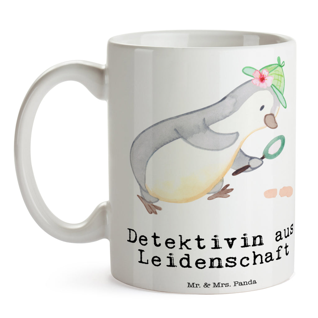 Tasse Detektivin aus Leidenschaft Detektivin, Ermittlerin, Agentin, Privatdetektei, Berufsdetektivin, Wirtschaftsdetektei, Detektivausbildung, Spurensuche, Becher, Kaffeetasse, Kaffeebecher, Tee, Frühstück, Büro  Beruf, Ausbildung, Jubiläum, Abschied, Rente, Kollege, Kollegin, Geschenk, Schenken, Arbeitskollege, Mitarbeiter, Firma, Danke, Dankeschön