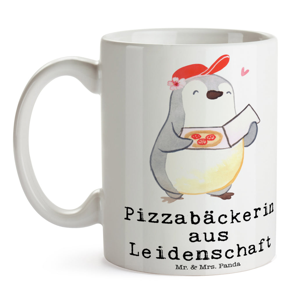 Tasse Pizzabäckerin aus Leidenschaft Lieferdienstmitarbeiterin, Pizzabäckerin,  Pizzabotin, Pizzabringdienst, Lieferbringdienst,  Becher, Kaffeetasse, Kaffeebecher, Tee, Frühstück, Büro  Beruf, Ausbildung, Jubiläum, Abschied, Rente, Kollege, Kollegin, Geschenk, Schenken, Arbeitskollege, Mitarbeiter, Firma, Danke, Dankeschön