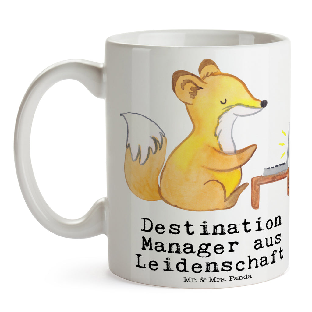 Tasse Destination Manager aus Leidenschaft  Becher, Kaffeetasse, Kaffeebecher, Tee, Frühstück, Büro  Beruf, Ausbildung, Jubiläum, Abschied, Rente, Kollege, Kollegin, Geschenk, Schenken, Arbeitskollege, Mitarbeiter, Firma, Danke, Dankeschön