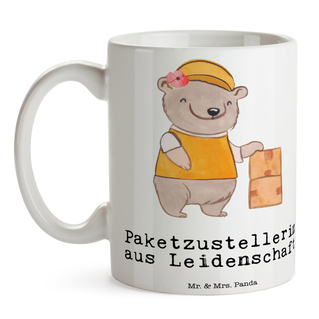 Tasse Paketzustellerin aus Leidenschaft  Becher, Kaffeetasse, Kaffeebecher, Tee, Frühstück, Büro  Beruf, Ausbildung, Jubiläum, Abschied, Rente, Kollege, Kollegin, Geschenk, Schenken, Arbeitskollege, Mitarbeiter, Firma, Danke, Dankeschön