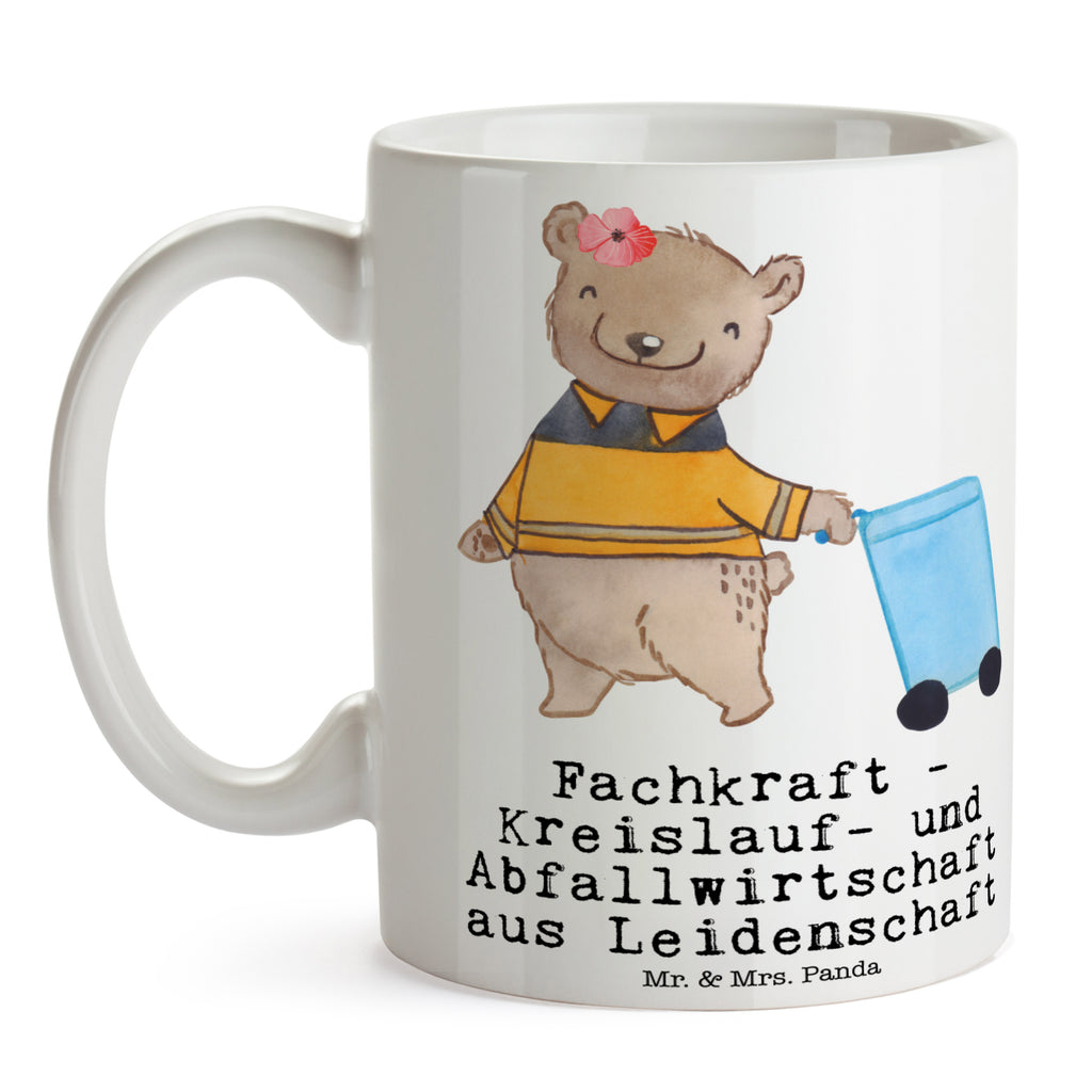 Tasse Fachkraft - Kreislauf- und Abfallwirtschaft aus Leidenschaft Müllwerker, Fachkraft Kreislauf- und Abfallwirtschaft, Müllentsorger, 
Kehrichtmann, Müllmann, Müllfahrer Becher, Kaffeetasse, Kaffeebecher, Tee, Frühstück, Büro  Beruf, Ausbildung, Jubiläum, Abschied, Rente, Kollege, Kollegin, Geschenk, Schenken, Arbeitskollege, Mitarbeiter, Firma, Danke, Dankeschön