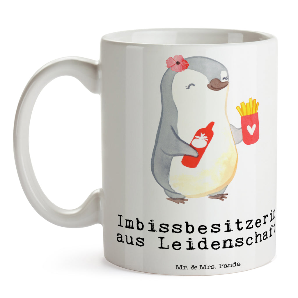 Tasse Imbissbesitzerin aus Leidenschaft Imbissbesitzerin, Imibissverkäuferin, Pommesverkäuferin, Pommesliebe Becher, Kaffeetasse, Kaffeebecher, Tee, Frühstück, Büro  Beruf, Ausbildung, Jubiläum, Abschied, Rente, Kollege, Kollegin, Geschenk, Schenken, Arbeitskollege, Mitarbeiter, Firma, Danke, Dankeschön