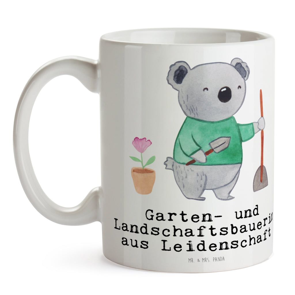 Tasse Garten- und Landschaftsbauerin aus Leidenschaft Gärtnerin, Gartenplaner, Gärtnerei, Gartenbau, Hobbygärtnerin, Garten- und Landschaftsbauerin, Becher, Kaffeetasse, Kaffeebecher, Tee, Frühstück, Büro  Beruf, Ausbildung, Jubiläum, Abschied, Rente, Kollege, Kollegin, Geschenk, Schenken, Arbeitskollege, Mitarbeiter, Firma, Danke, Dankeschön