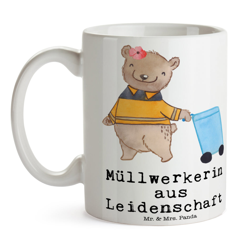 Tasse Müllwerkerin aus Leidenschaft Müllwerkerin, Fachkraft Kreislauf- und Abfallwirtschaft, Müllentsorgerin, 
Kehrichtfrau, Müllfrau, Müllfahreriin Becher, Kaffeetasse, Kaffeebecher, Tee, Frühstück, Büro  Beruf, Ausbildung, Jubiläum, Abschied, Rente, Kollege, Kollegin, Geschenk, Schenken, Arbeitskollege, Mitarbeiter, Firma, Danke, Dankeschön