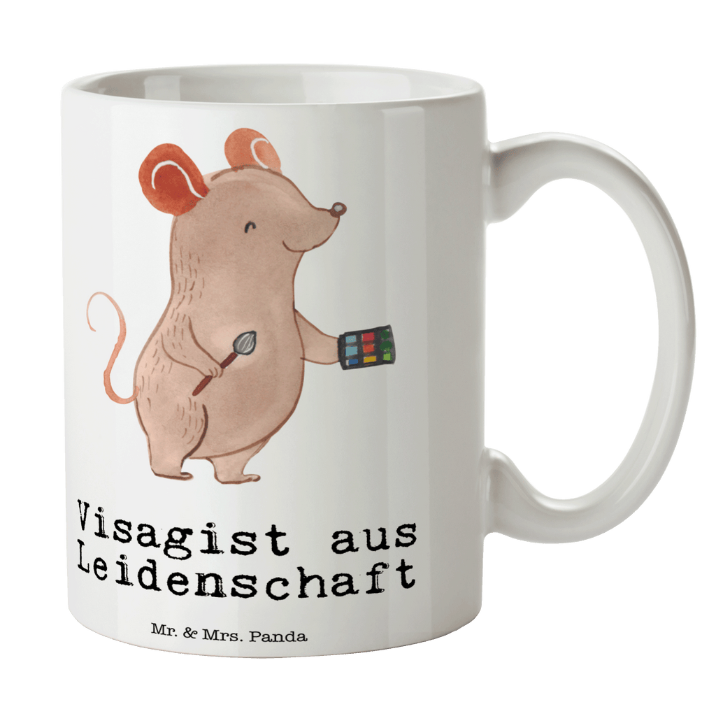 Tasse Visagist aus Leidenschaft Kosmetiker, Make Up Artist , Maskenbildner, Visagist, Ausbildung, Beauty Salon, Kosmetikstudio,  Eröffnung,  Becher, Kaffeetasse, Kaffeebecher, Tee, Frühstück, Büro  Beruf, Ausbildung, Jubiläum, Abschied, Rente, Kollege, Kollegin, Geschenk, Schenken, Arbeitskollege, Mitarbeiter, Firma, Danke, Dankeschön