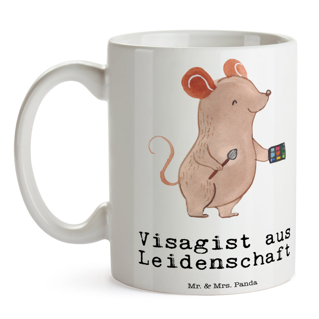 Tasse Visagist aus Leidenschaft Kosmetiker, Make Up Artist , Maskenbildner, Visagist, Ausbildung, Beauty Salon, Kosmetikstudio,  Eröffnung,  Becher, Kaffeetasse, Kaffeebecher, Tee, Frühstück, Büro  Beruf, Ausbildung, Jubiläum, Abschied, Rente, Kollege, Kollegin, Geschenk, Schenken, Arbeitskollege, Mitarbeiter, Firma, Danke, Dankeschön
