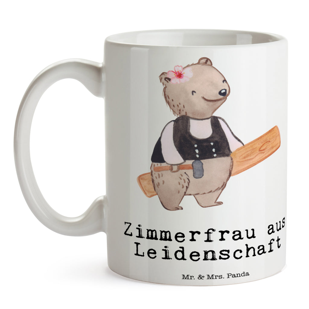 Tasse Zimmerfrau aus Leidenschaft  Becher, Kaffeetasse, Kaffeebecher, Tee, Frühstück, Büro  Beruf, Ausbildung, Jubiläum, Abschied, Rente, Kollege, Kollegin, Geschenk, Schenken, Arbeitskollege, Mitarbeiter, Firma, Danke, Dankeschön