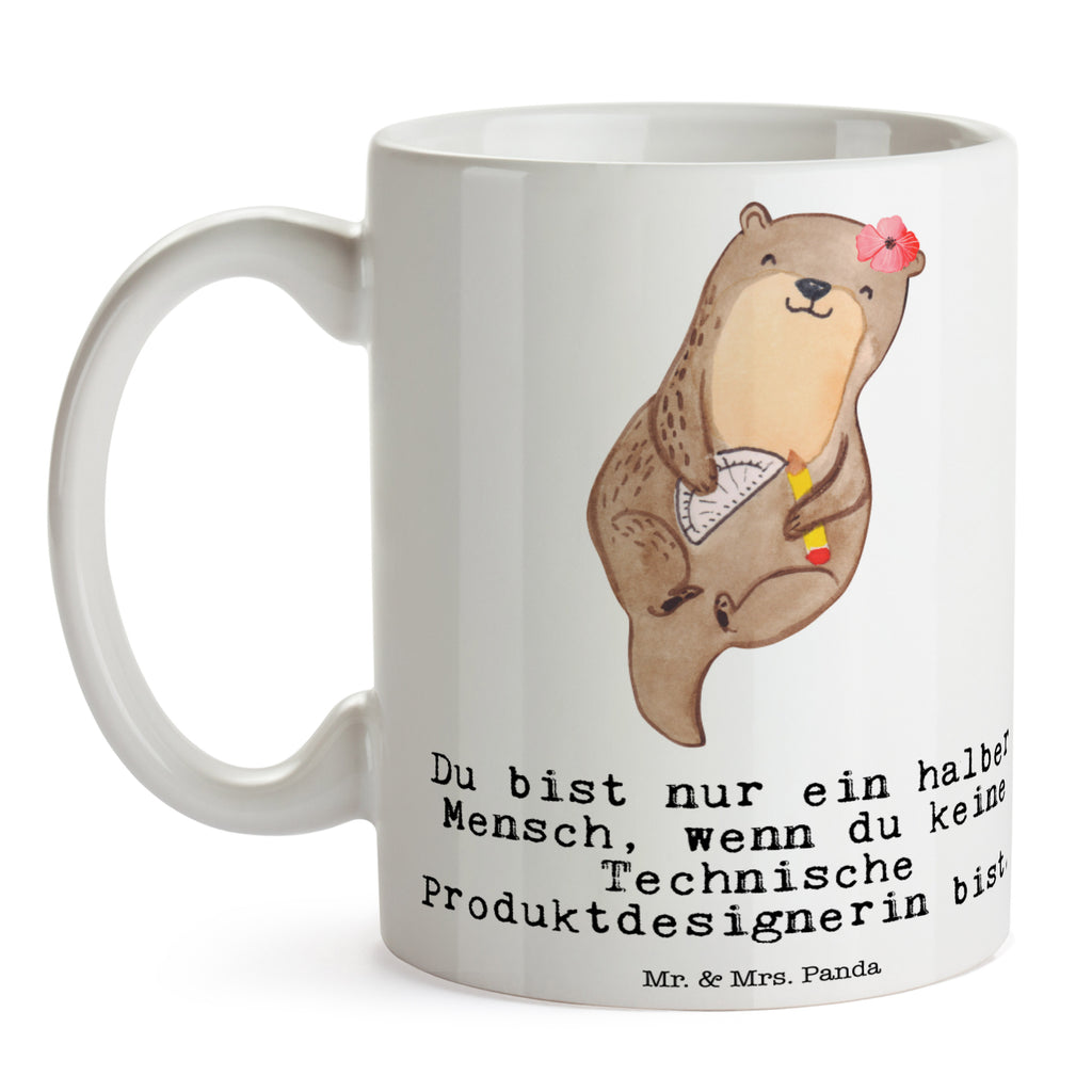 Tasse Technische Produktdesignerin mit Herz  Becher, Kaffeetasse, Kaffeebecher, Tee, Frühstück, Büro  Beruf, Ausbildung, Jubiläum, Abschied, Rente, Kollege, Kollegin, Geschenk, Schenken, Arbeitskollege, Mitarbeiter, Firma, Danke, Dankeschön