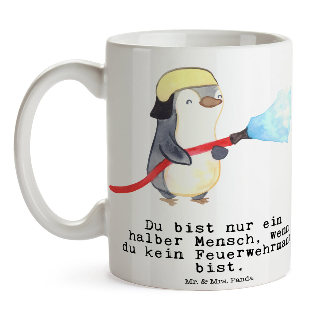 Tasse Feuerwehrmann mit Herz Feuerwehrmann, Feuerwehrhauptmann, Brandschutz, Feuerwehr, Ausbildung,  freiwillige Feuerwehr,  Becher, Kaffeetasse, Kaffeebecher, Tee, Frühstück, Büro  Beruf, Ausbildung, Jubiläum, Abschied, Rente, Kollege, Kollegin, Geschenk, Schenken, Arbeitskollege, Mitarbeiter, Firma, Danke, Dankeschön