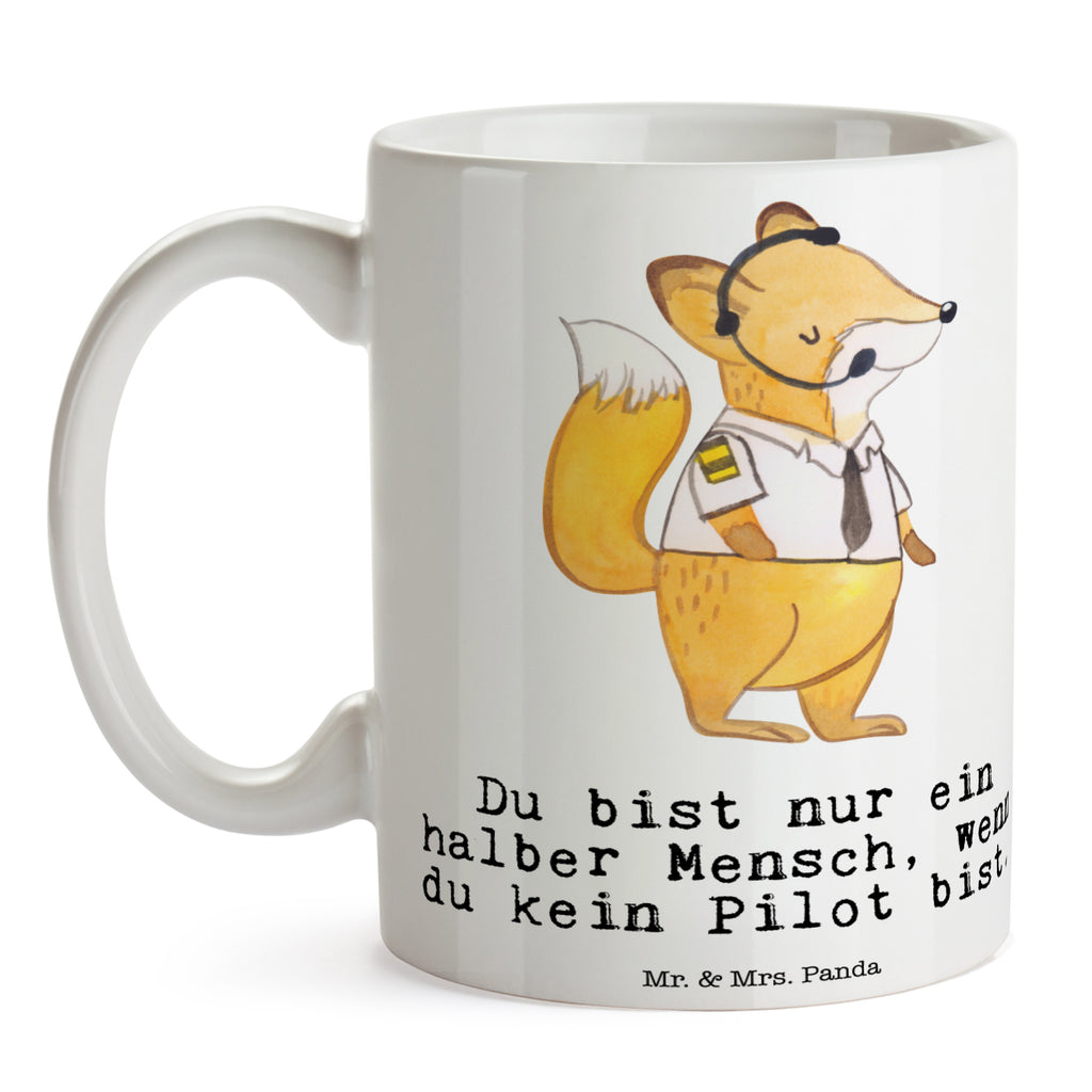 Tasse Pilot mit Herz Pilot, Flugkapitän, Cockpit, Flugzeug,  Becher, Kaffeetasse, Kaffeebecher, Tee, Frühstück, Büro  Beruf, Ausbildung, Jubiläum, Abschied, Rente, Kollege, Kollegin, Geschenk, Schenken, Arbeitskollege, Mitarbeiter, Firma, Danke, Dankeschön