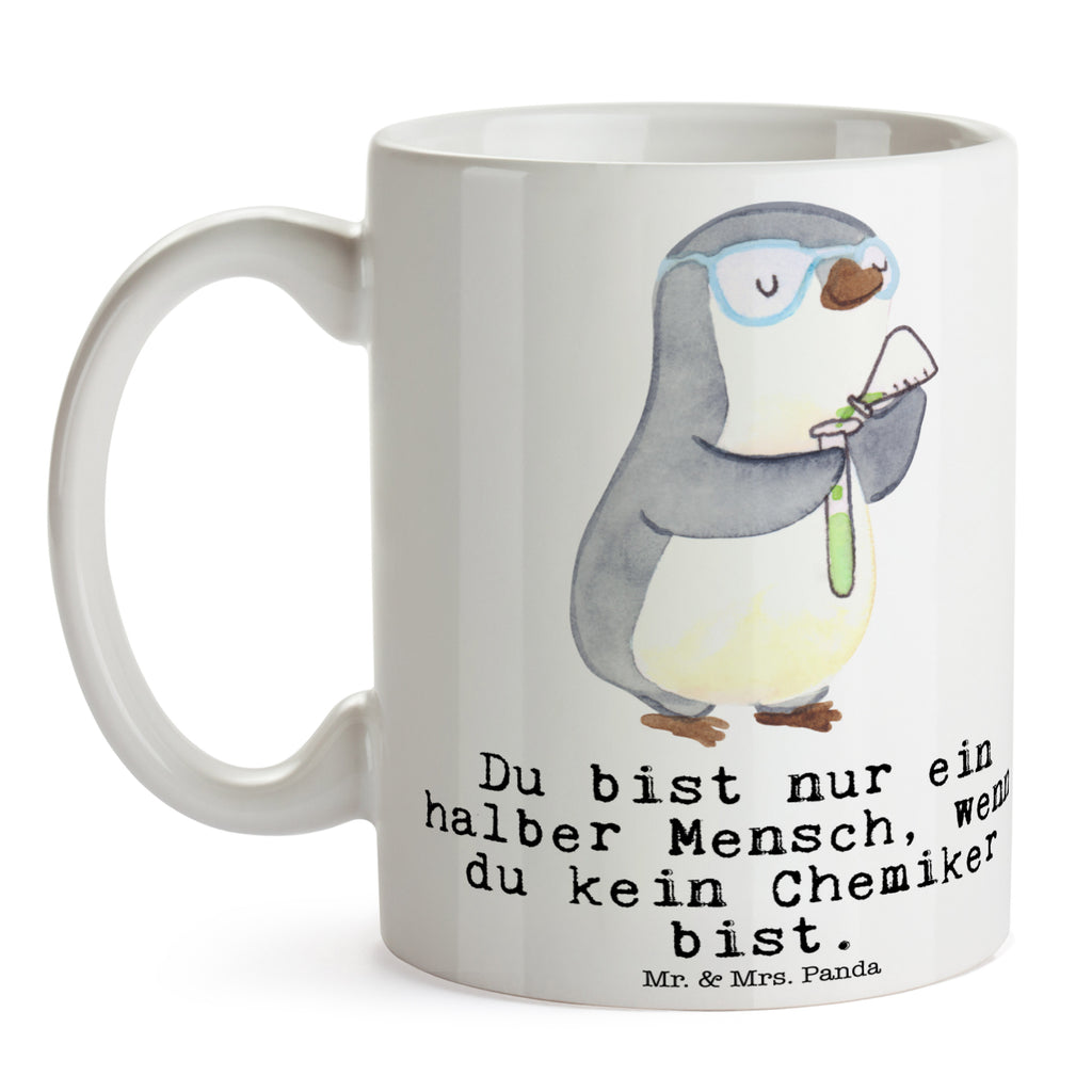 Tasse Chemiker mit Herz Chemiker, Chemielaborant, Naturwissenschaftler, Labor,  Studium, Forschung, Wissenschaftler,  Becher, Kaffeetasse, Kaffeebecher, Tee, Frühstück, Büro  Beruf, Ausbildung, Jubiläum, Abschied, Rente, Kollege, Kollegin, Geschenk, Schenken, Arbeitskollege, Mitarbeiter, Firma, Danke, Dankeschön