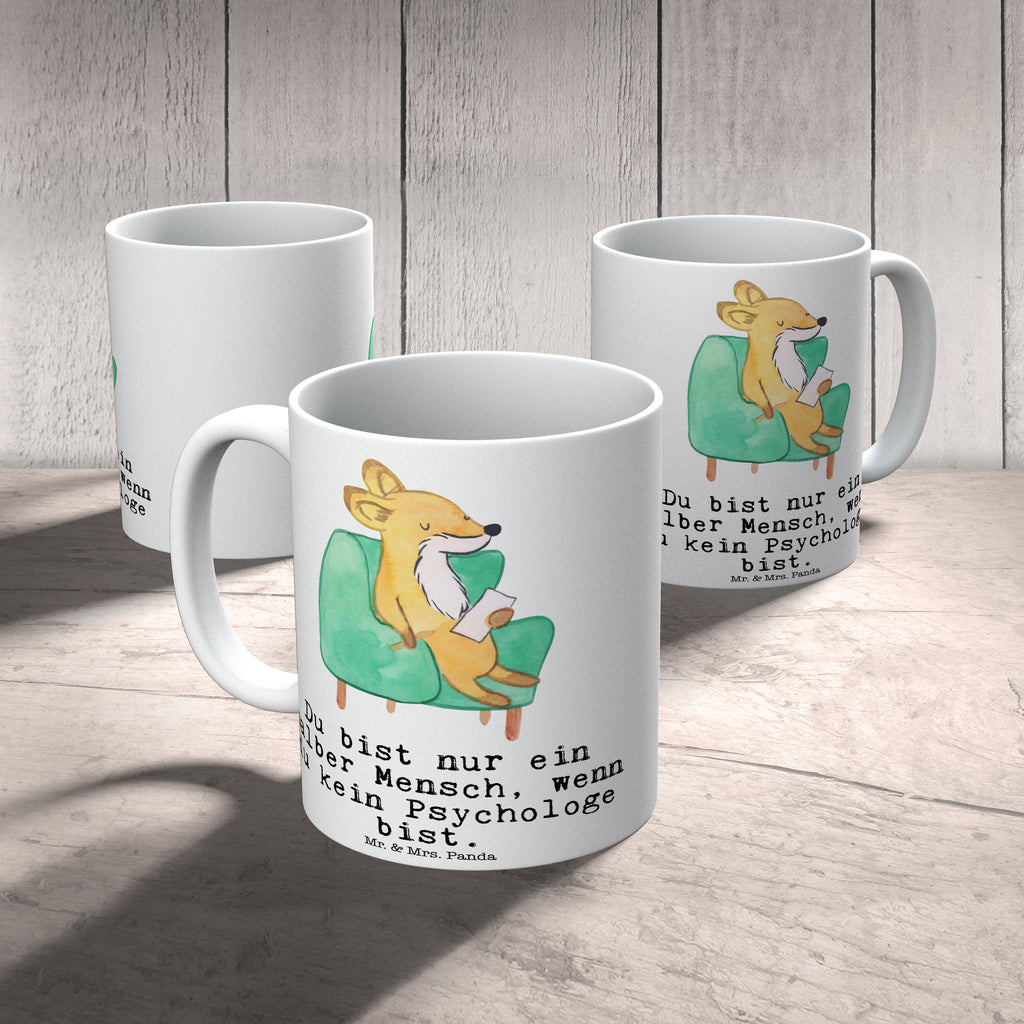 Tasse Psychologe mit Herz Psychologe, Therapeut, Studium,  Becher, Kaffeetasse, Kaffeebecher, Tee, Frühstück, Büro  Beruf, Ausbildung, Jubiläum, Abschied, Rente, Kollege, Kollegin, Geschenk, Schenken, Arbeitskollege, Mitarbeiter, Firma, Danke, Dankeschön