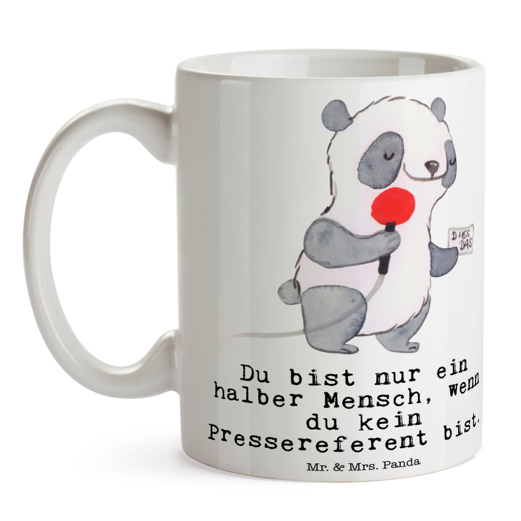 Tasse Pressereferent mit Herz Pressereferent, Pressemitarbeiter, Presseagentur, Studium,  Becher, Kaffeetasse, Kaffeebecher, Tee, Frühstück, Büro  Beruf, Ausbildung, Jubiläum, Abschied, Rente, Kollege, Kollegin, Geschenk, Schenken, Arbeitskollege, Mitarbeiter, Firma, Danke, Dankeschön