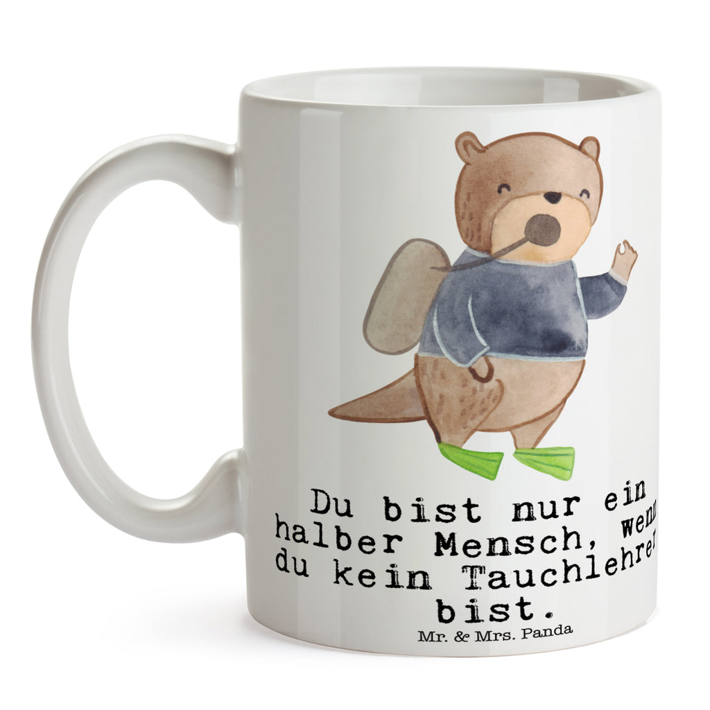 Tasse Tauchlehrer mit Herz  Becher, Kaffeetasse, Kaffeebecher, Tee, Frühstück, Büro  Beruf, Ausbildung, Jubiläum, Abschied, Rente, Kollege, Kollegin, Geschenk, Schenken, Arbeitskollege, Mitarbeiter, Firma, Danke, Dankeschön