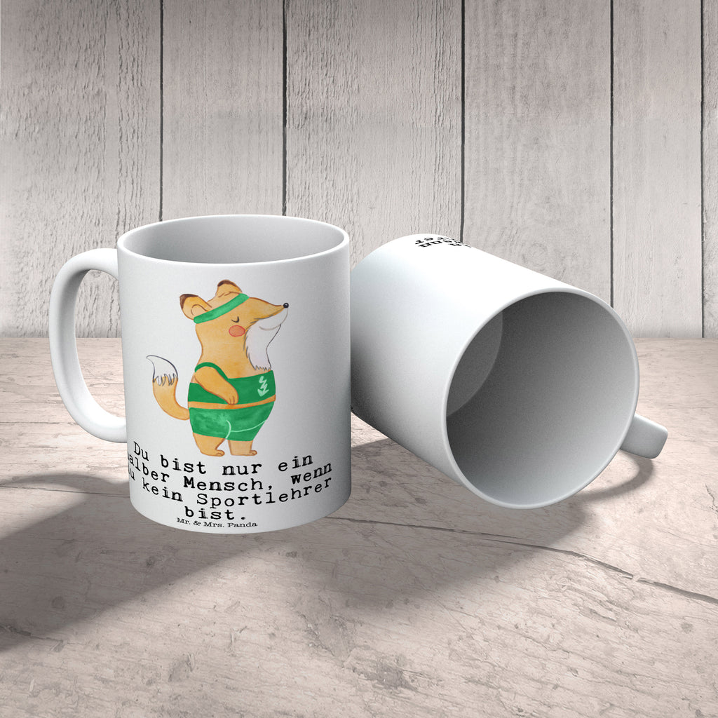 Tasse Sportlehrer mit Herz  Becher, Kaffeetasse, Kaffeebecher, Tee, Frühstück, Büro  Beruf, Ausbildung, Jubiläum, Abschied, Rente, Kollege, Kollegin, Geschenk, Schenken, Arbeitskollege, Mitarbeiter, Firma, Danke, Dankeschön