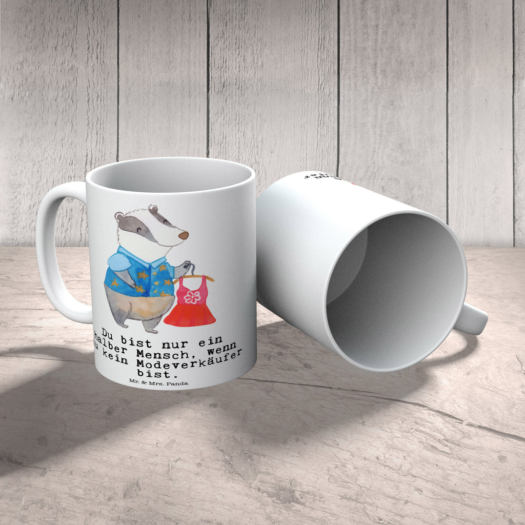 Tasse Modeverkäufer mit Herz Modeverkäufer, Verkäufer, Fashion Store,  Becher, Kaffeetasse, Kaffeebecher, Tee, Frühstück, Büro  Beruf, Ausbildung, Jubiläum, Abschied, Rente, Kollege, Kollegin, Geschenk, Schenken, Arbeitskollege, Mitarbeiter, Firma, Danke, Dankeschön
