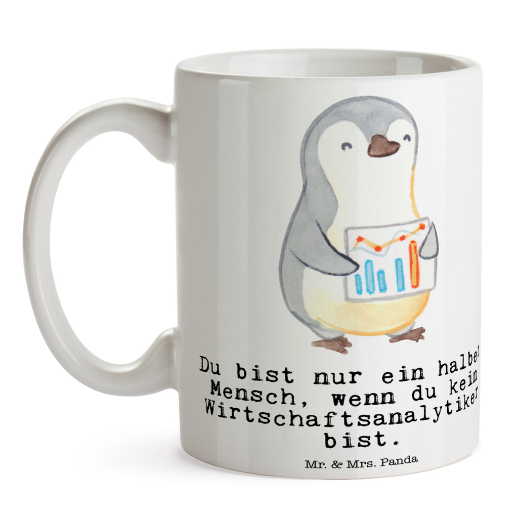 Tasse Wirtschaftsanalytiker mit Herz  Becher, Kaffeetasse, Kaffeebecher, Tee, Frühstück, Büro  Beruf, Ausbildung, Jubiläum, Abschied, Rente, Kollege, Kollegin, Geschenk, Schenken, Arbeitskollege, Mitarbeiter, Firma, Danke, Dankeschön
