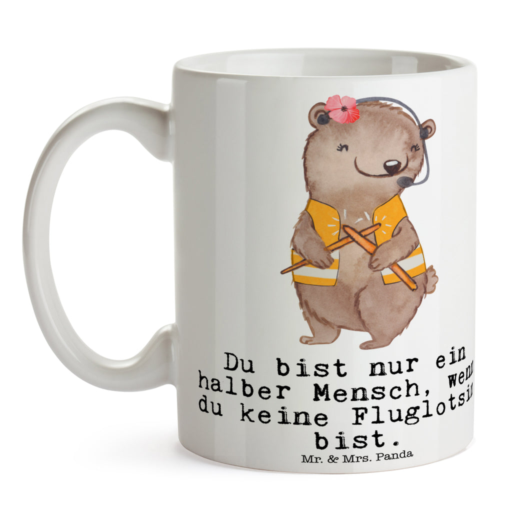 Tasse Fluglotsin mit Herz Fluglotsin, Flugverkehrsleiterin, Luftfahrtpersonal, Ausbildung, Flugsicherung,  Becher, Kaffeetasse, Kaffeebecher, Tee, Frühstück, Büro  Beruf, Ausbildung, Jubiläum, Abschied, Rente, Kollege, Kollegin, Geschenk, Schenken, Arbeitskollege, Mitarbeiter, Firma, Danke, Dankeschön