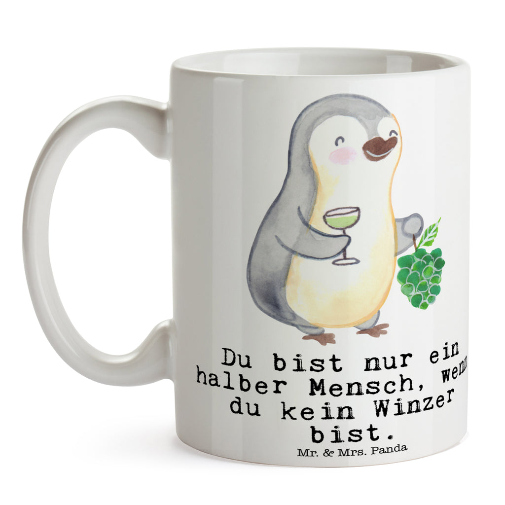 Tasse Winzer mit Herz  Becher, Kaffeetasse, Kaffeebecher, Tee, Frühstück, Büro  Beruf, Ausbildung, Jubiläum, Abschied, Rente, Kollege, Kollegin, Geschenk, Schenken, Arbeitskollege, Mitarbeiter, Firma, Danke, Dankeschön