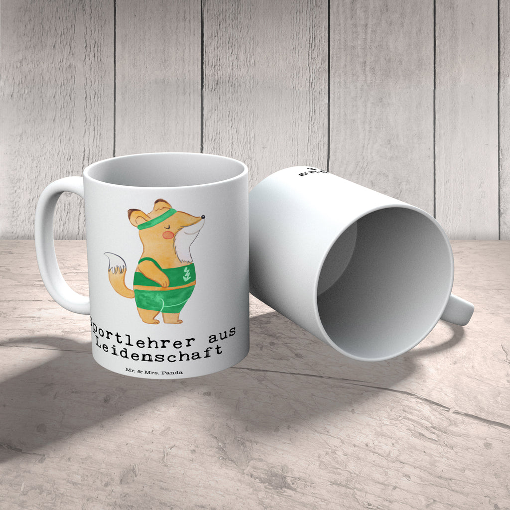 Tasse Sportlehrer aus Leidenschaft  Becher, Kaffeetasse, Kaffeebecher, Tee, Frühstück, Büro  Beruf, Ausbildung, Jubiläum, Abschied, Rente, Kollege, Kollegin, Geschenk, Schenken, Arbeitskollege, Mitarbeiter, Firma, Danke, Dankeschön