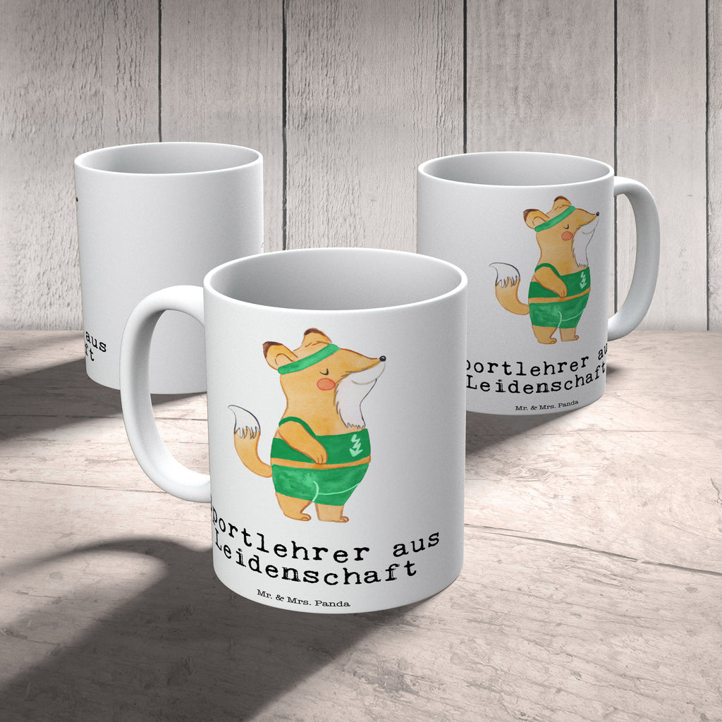 Tasse Sportlehrer aus Leidenschaft  Becher, Kaffeetasse, Kaffeebecher, Tee, Frühstück, Büro  Beruf, Ausbildung, Jubiläum, Abschied, Rente, Kollege, Kollegin, Geschenk, Schenken, Arbeitskollege, Mitarbeiter, Firma, Danke, Dankeschön