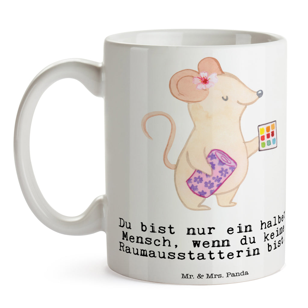 Tasse Raumausstatterin mit Herz  Becher, Kaffeetasse, Kaffeebecher, Tee, Frühstück, Büro  Beruf, Ausbildung, Jubiläum, Abschied, Rente, Kollege, Kollegin, Geschenk, Schenken, Arbeitskollege, Mitarbeiter, Firma, Danke, Dankeschön