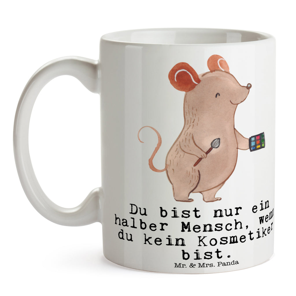 Tasse Kosmetiker mit Herz Kosmetiker, Make Up Artist , Maskenbildner, Visagist, Ausbildung, Beauty Salon, Kosmetikstudio,  Eröffnung,  Becher, Kaffeetasse, Kaffeebecher, Tee, Frühstück, Büro  Beruf, Ausbildung, Jubiläum, Abschied, Rente, Kollege, Kollegin, Geschenk, Schenken, Arbeitskollege, Mitarbeiter, Firma, Danke, Dankeschön